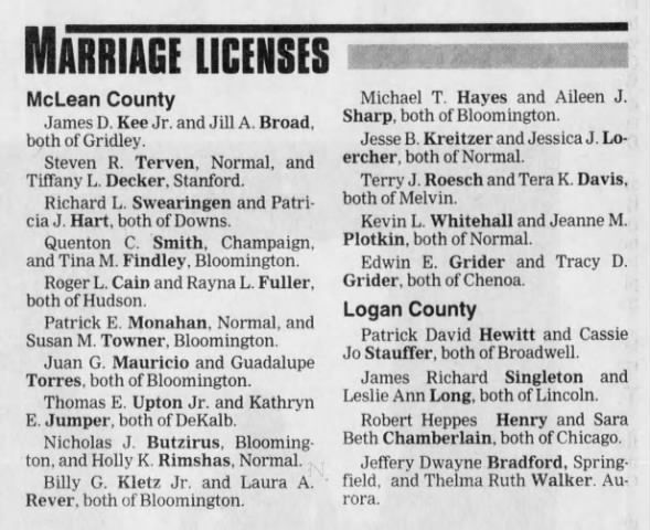 Clipping from The Pantagraph